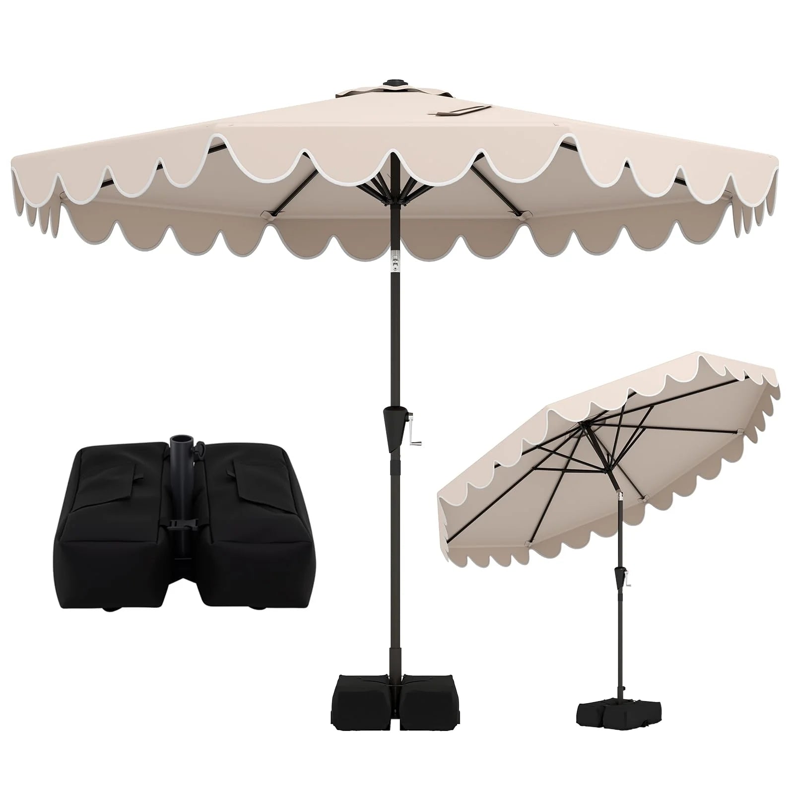 Tangkula 10 FT Patio Umbrella with Base Included with 2 Sandbags