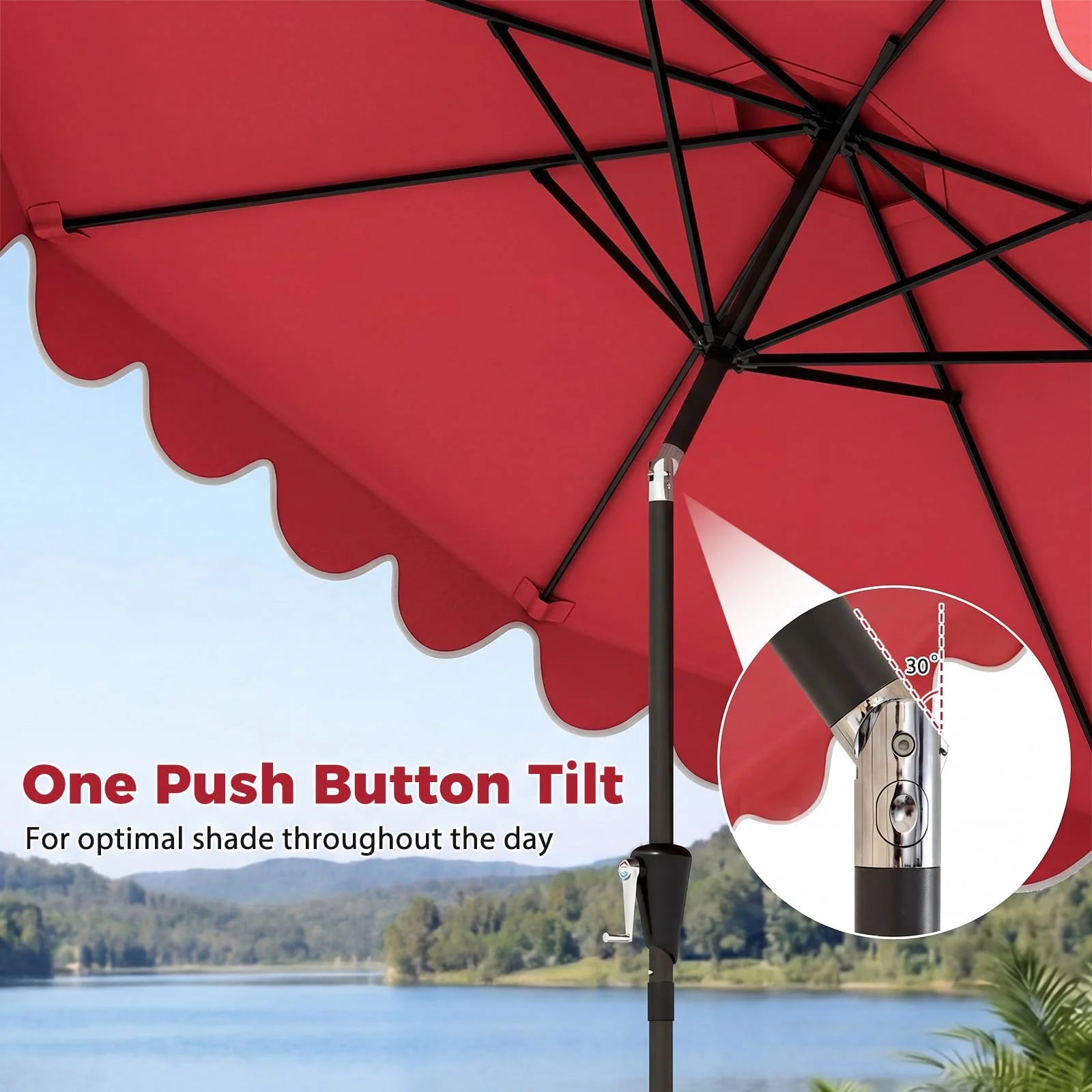 Tangkula 10 FT Patio Umbrella with Base Included with 2 Sandbags