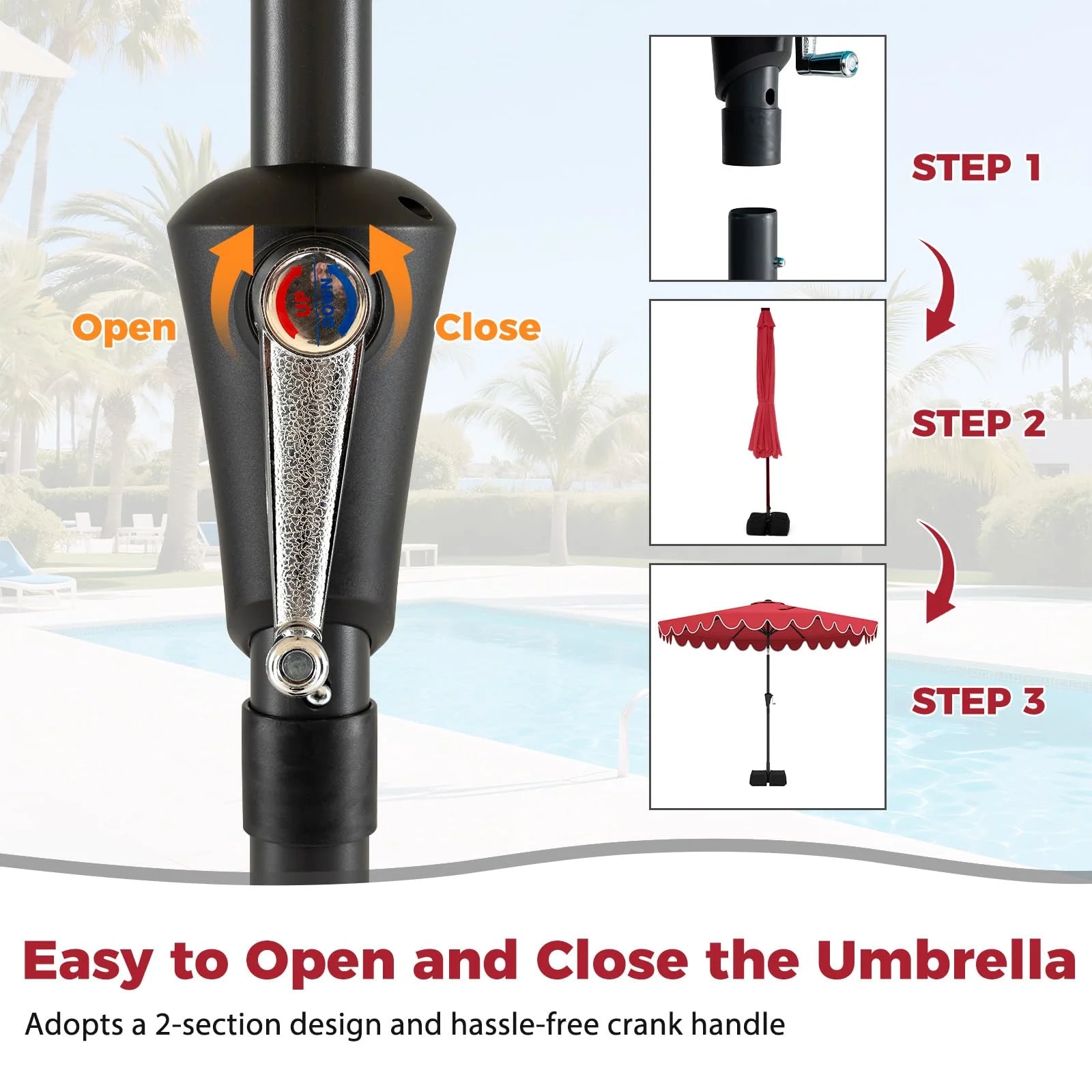 Tangkula 10 FT Patio Umbrella with Base Included with 2 Sandbags