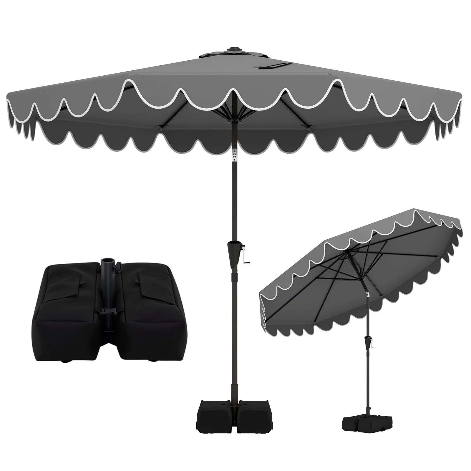 Tangkula 10 FT Patio Umbrella with Base Included with 2 Sandbags