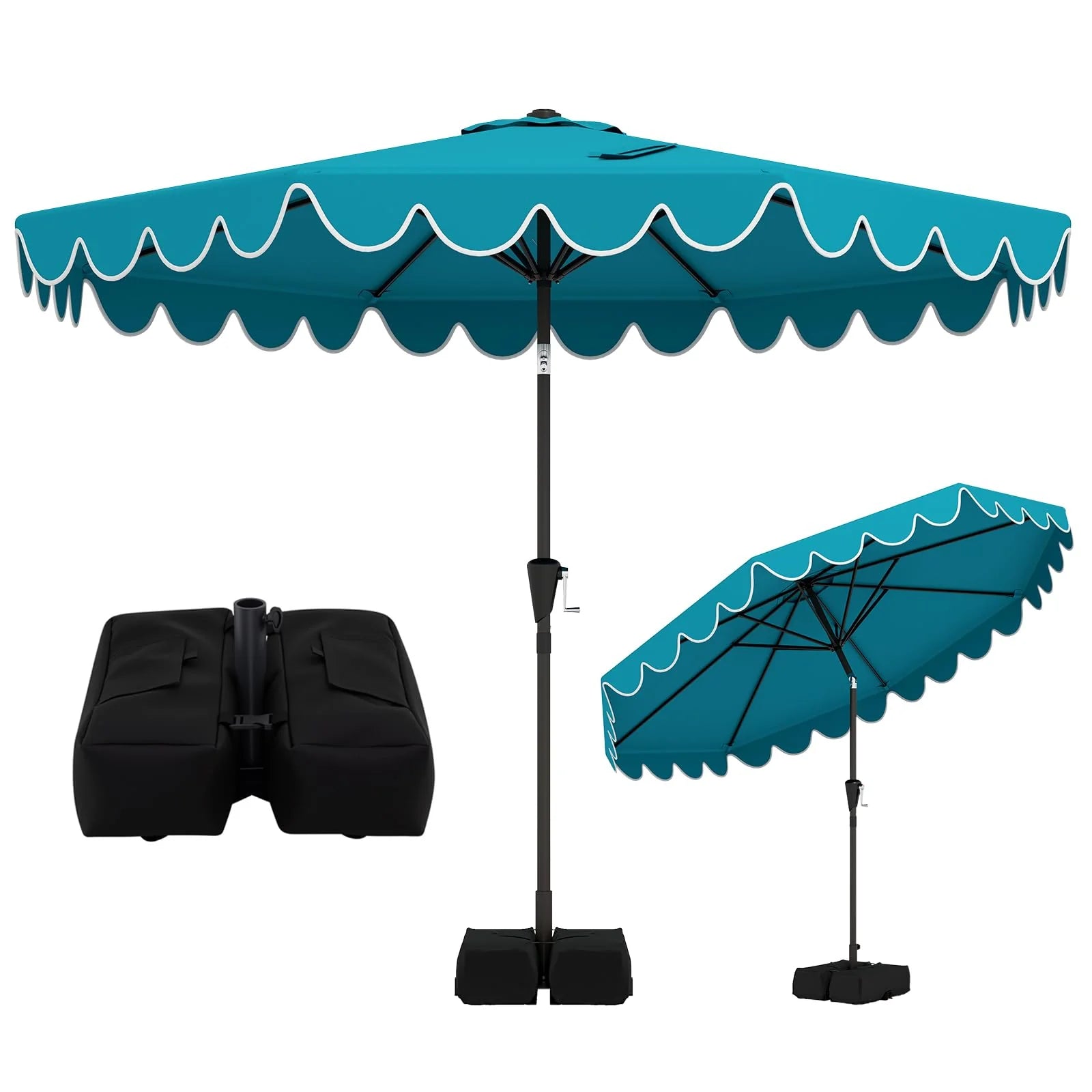 Tangkula 10 FT Patio Umbrella with Base Included with 2 Sandbags